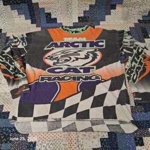 Vintage Team Arctic Cat Racing Jersey Size XL AOP Long Sleeve Padded Elbows
